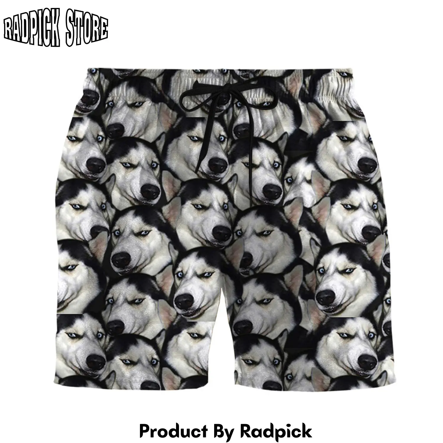 Radpick 3d funny husky custom men short rp631501